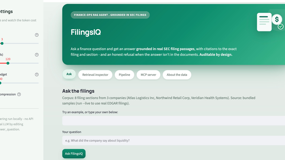 LedgerIQ — Finance RAG Agent preview